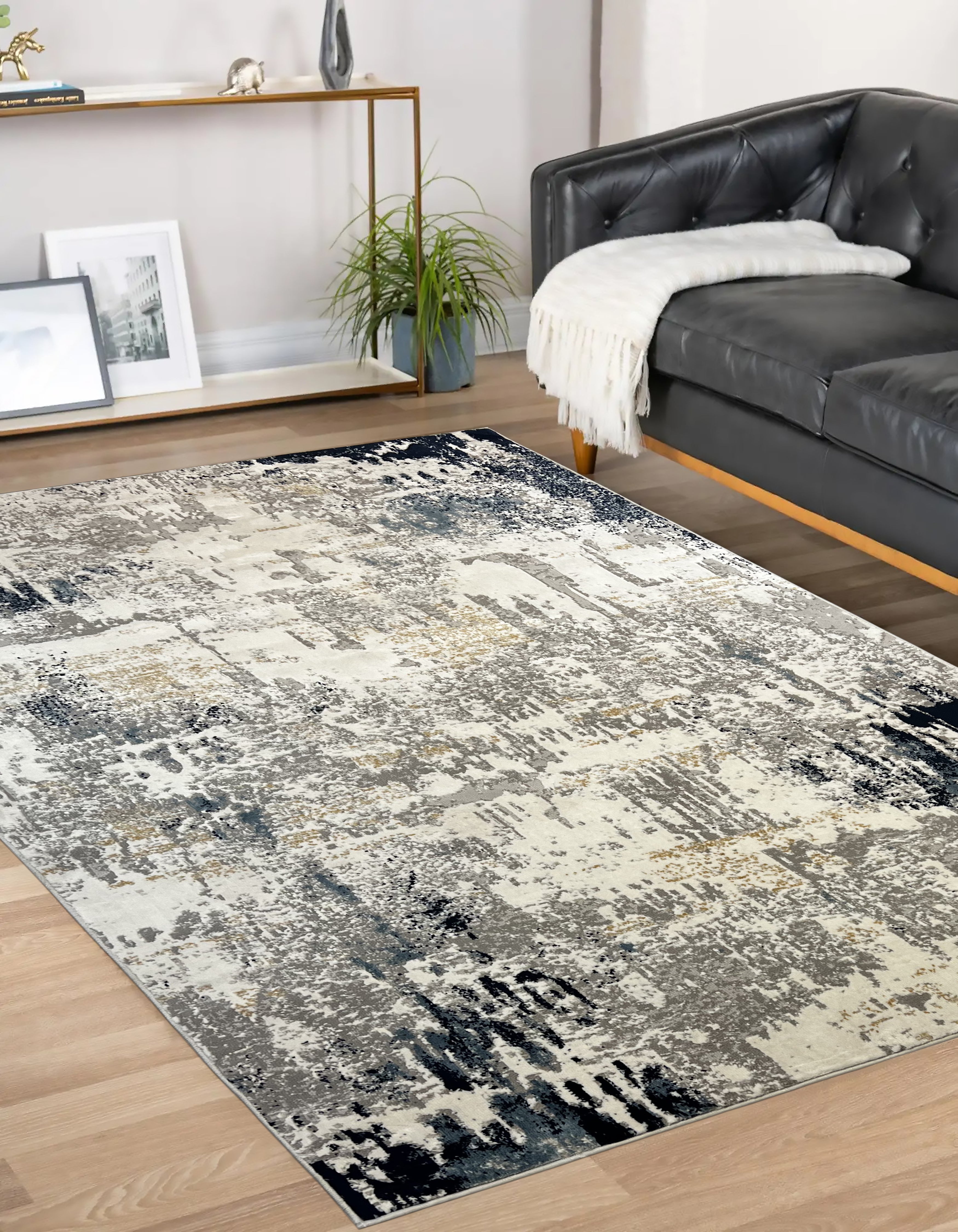 Indigo Echo Distressed Blue Rug