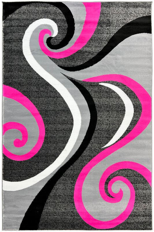Blushing Whirlwind Pink Swirl Rug