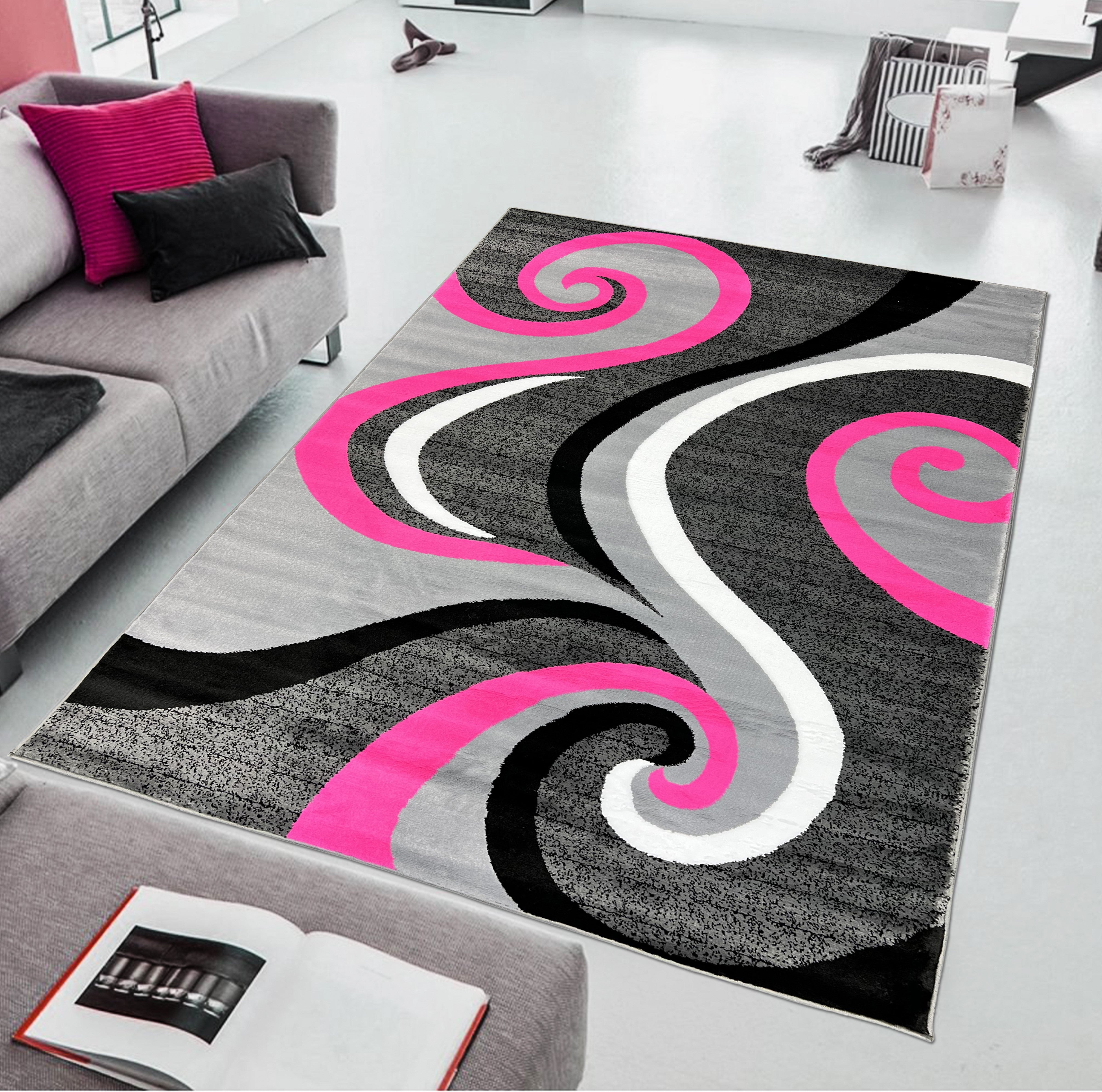 Blushing Whirlwind Pink Swirl Rug