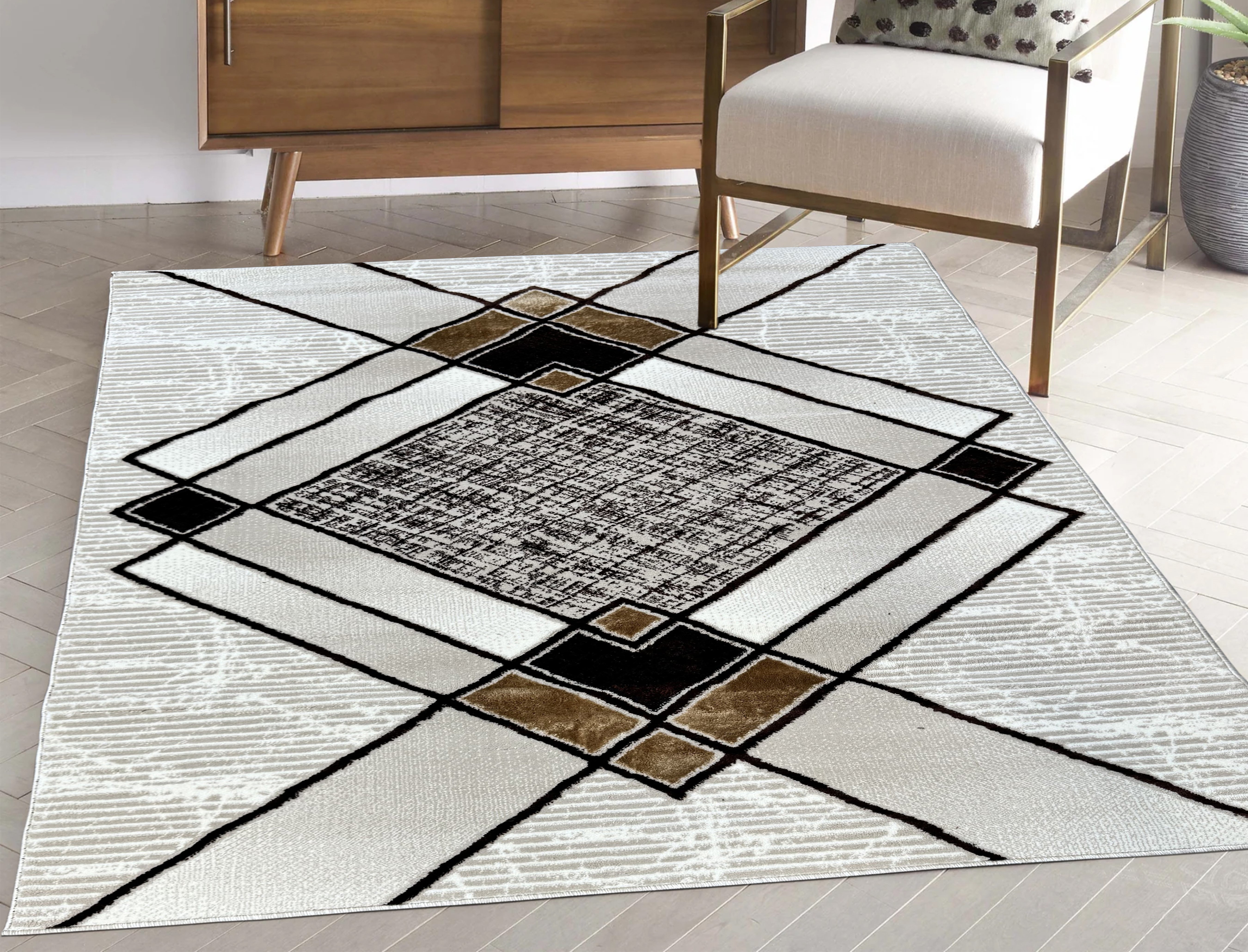 Beige Diamond Luxe Rug