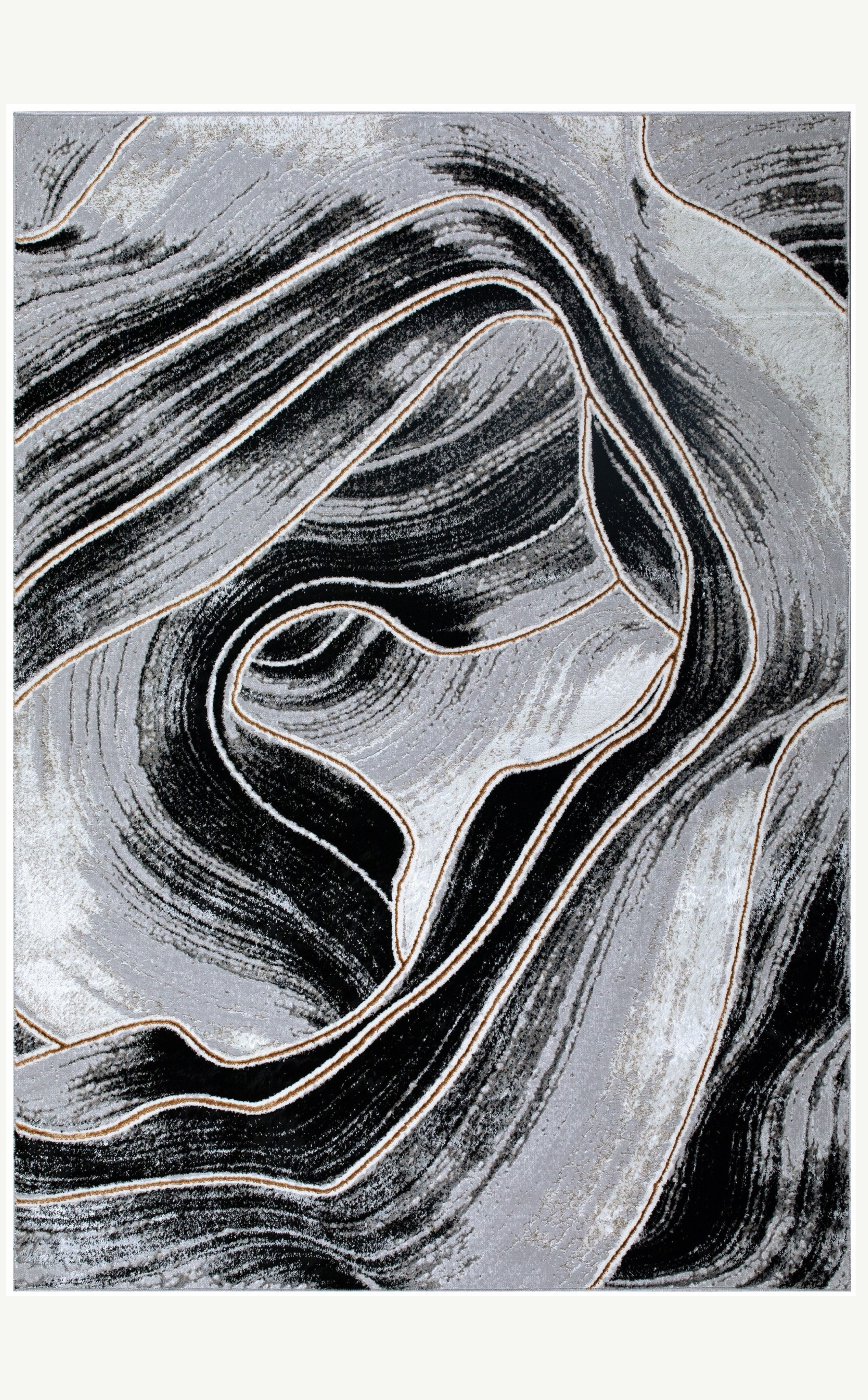 Dynamic Design Grey and Black Spiral Rug