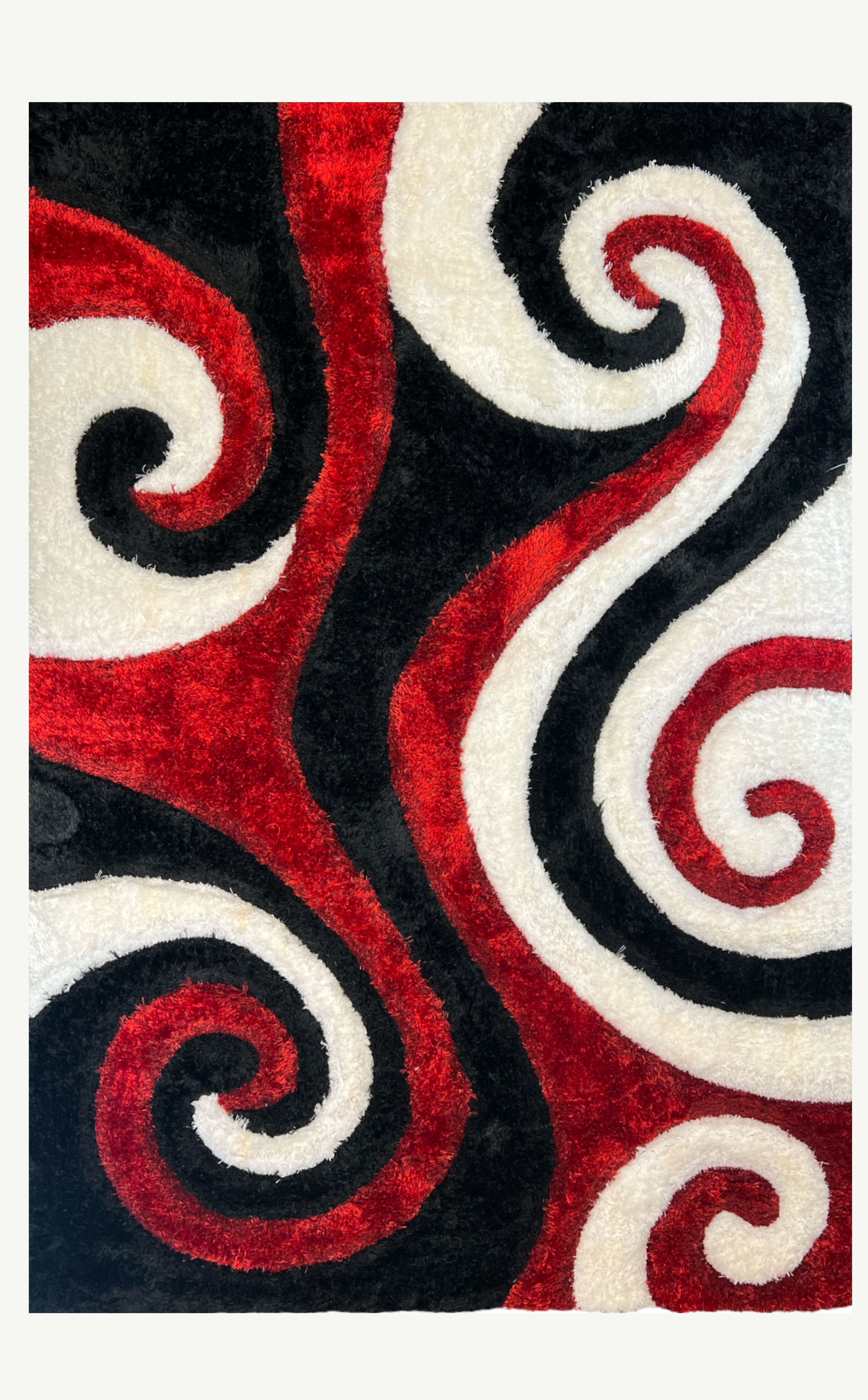 Crimson Whirlwind A Dynamic Red Swirl Rug